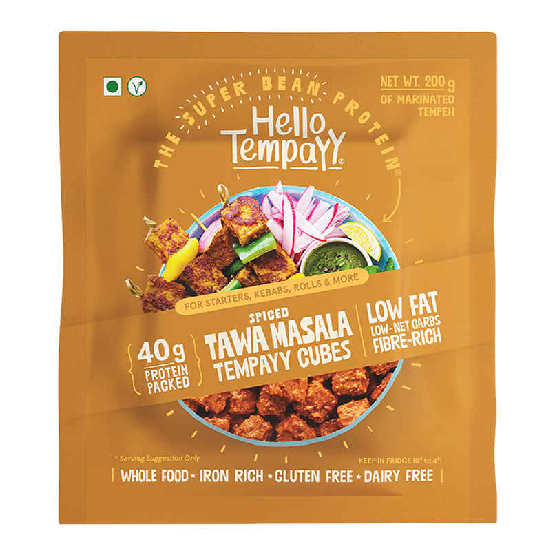 Hello Tempayy 40g Protein Masala Tempeh Cubes |Low Fat & High Fibre Hello Tempayy 40g Protein Masala Tempeh Cubes |Low Fat & High Fibre