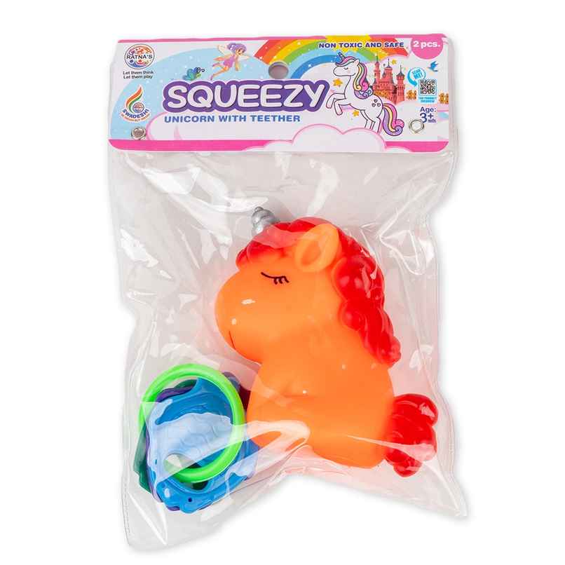 Ratna's Squeezy Unicorn With Teether | Assorted