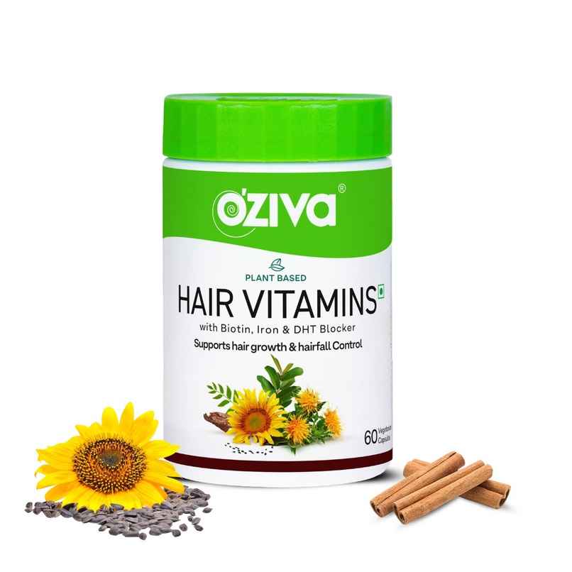 Oziva Hair Vitamins with Biotin, Iron and DHT Blocker for Hair Growth and Hairfall Control