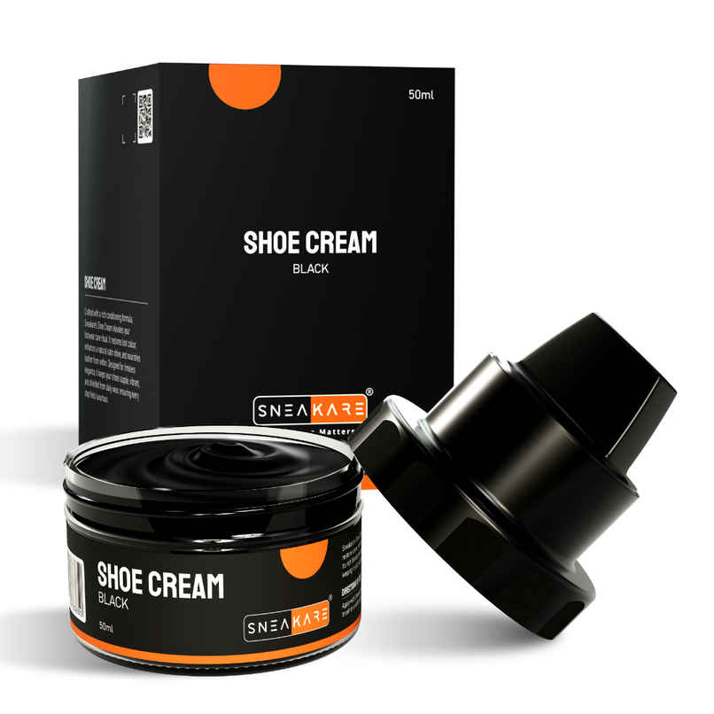 Sneakare Black Shoe Cream with Built-In Applicator