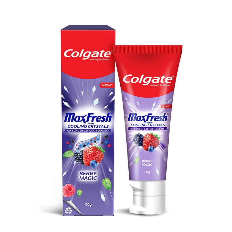 Colgate MaxFresh Berry Magic Fluoride Toothpaste | Berry Flavoured Gel Colgate MaxFresh Berry Magic Fluoride Toothpaste | Berry Flavoured Gel