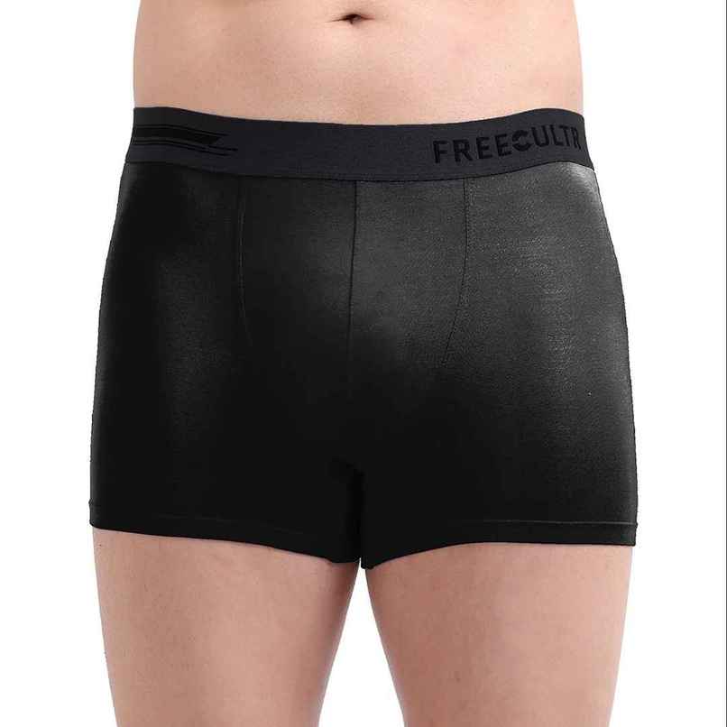 Freecultr Men's Underwear Micromodal Airsoft Trunk - Pack of 1 Pot Black - S