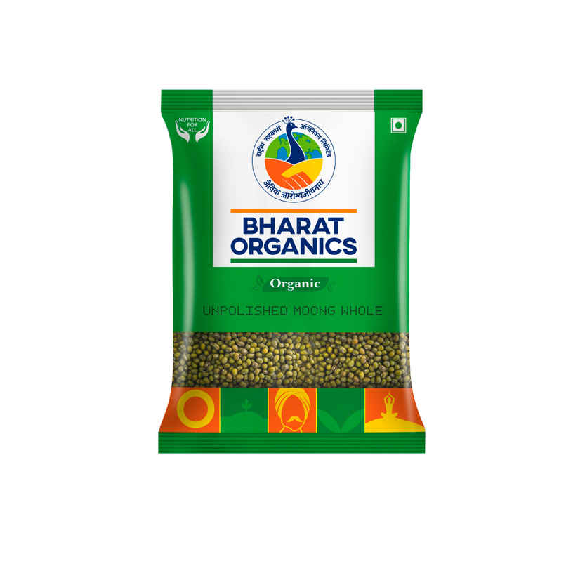 Bharat Organics Unpolished Moong Whole