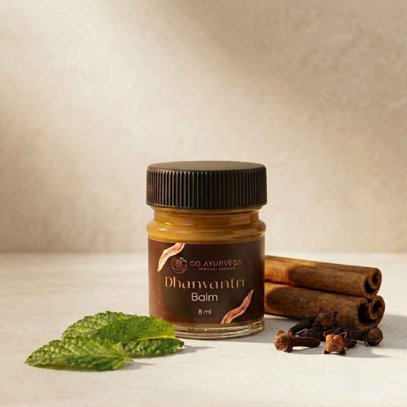 Go Ayurveda Dhanvantri Pain Balm For Headache, Joint, Muscle & Body Pain | With Clove & Cinnamon Go Ayurveda Dhanvantri Pain Balm For Headache, Joint, Muscle & Body Pain | With Clove & Cinnamon