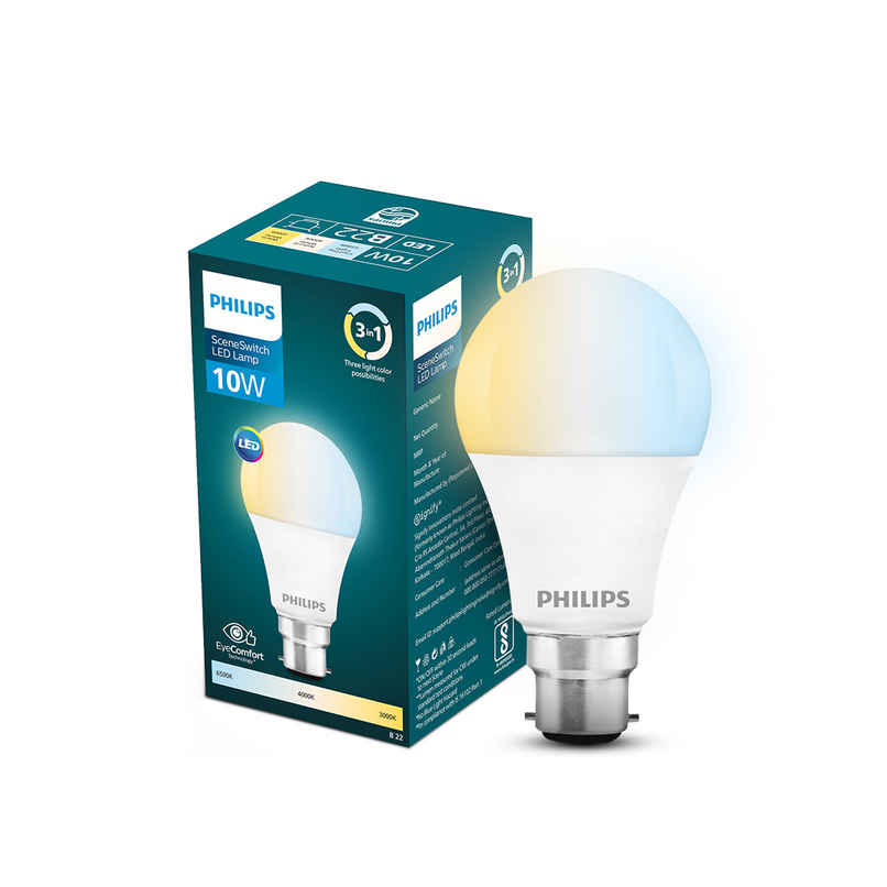 Philips Sceneswitch 10 W Led Bulb 3 Colors In 1 Led Bulb Tunable White | B22 Base Holder