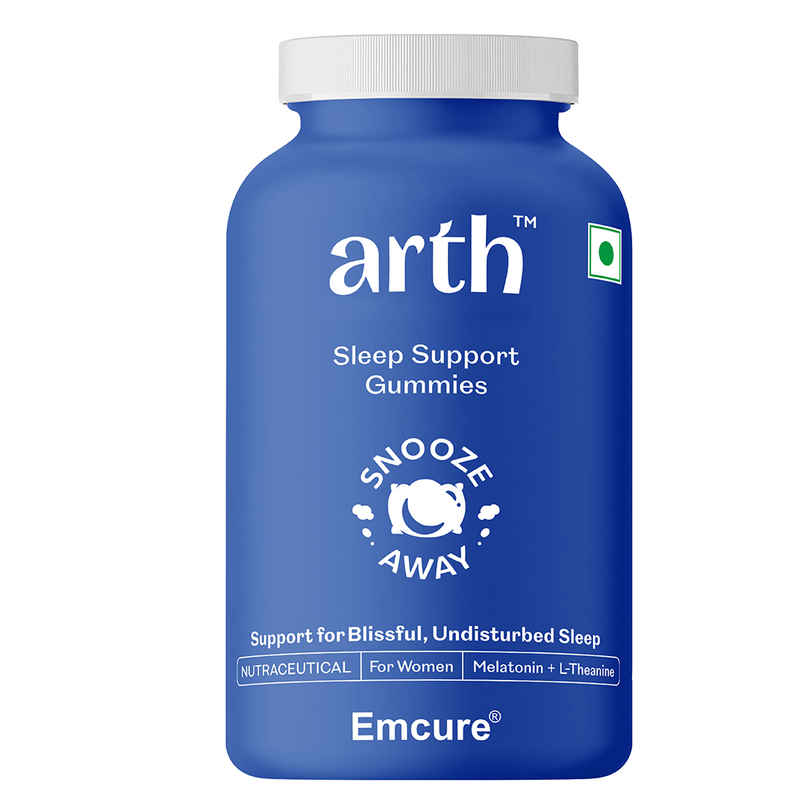 Arth By Emcure Melatonin Gummies | Sleep Gummies (Cranberry) with L-Theanine & Chamomile Arth By Emcure Melatonin Gummies | Sleep Gummies (Cranberry) with L-Theanine & Chamomile