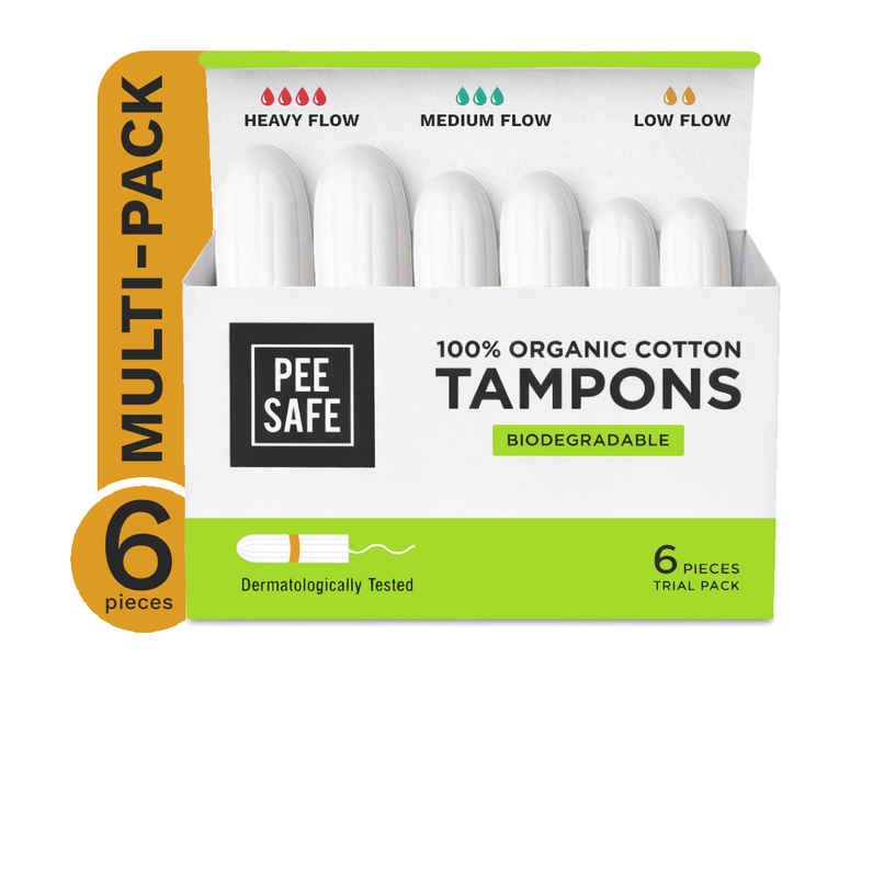 Pee Safe Trial Pack Biodegradable Organic Cotton Tampons