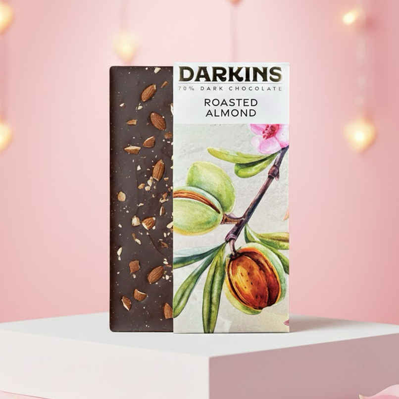 Darkins Indian Artisanal 70% Dark Roasted Almonds Chocolate Darkins Indian Artisanal 70% Dark Roasted Almonds Chocolate