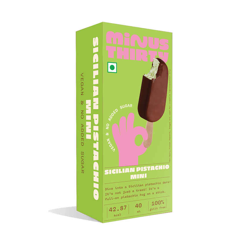 MINUS THIRTY Sicilian Pistachio Mini Ice Cream Stick Vegan & Sugar Free MINUS THIRTY Sicilian Pistachio Mini Ice Cream Stick Vegan & Sugar Free
