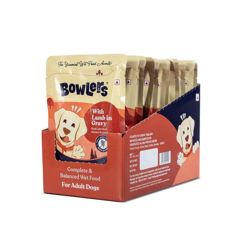 Bowlers Wet Dog FOOD With Lamb In Gravy