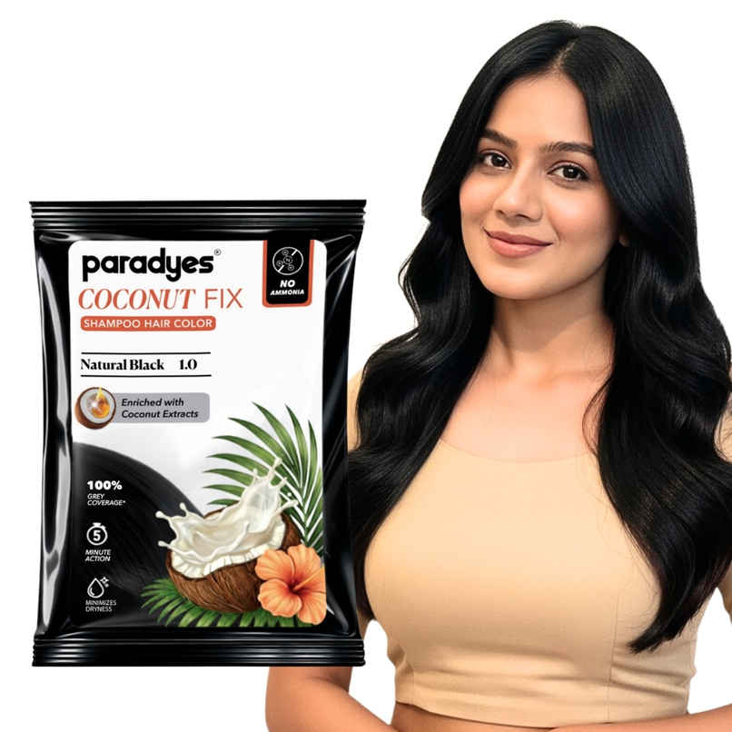 Paradyes Coconut Fix Shampoo No Ammonia Hair Color | Natural Black 1.0
