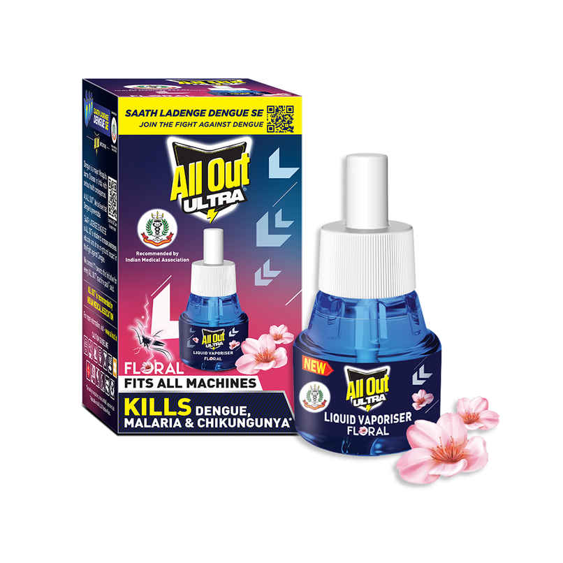 All Out Liquid Vaporizer Refill, Floral Fragrance, Kills Dengue, Malaria & Chikungunya Mosquitoes All Out Liquid Vaporizer Refill, Floral Fragrance, Kills Dengue, Malaria & Chikungunya Mosquitoes