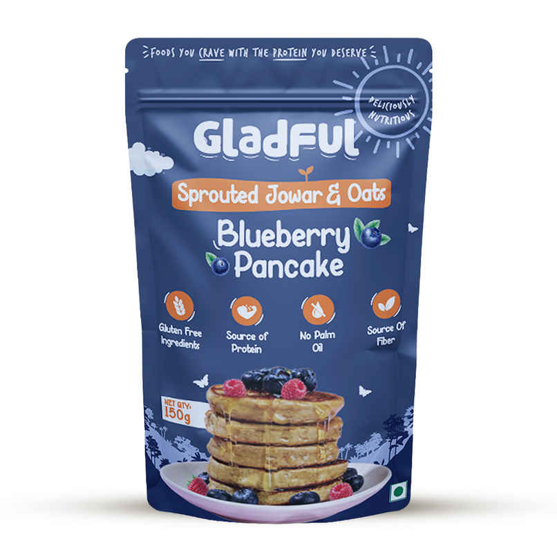 Gladful Blueberry Pancake - Sprouted Jowar And Oats