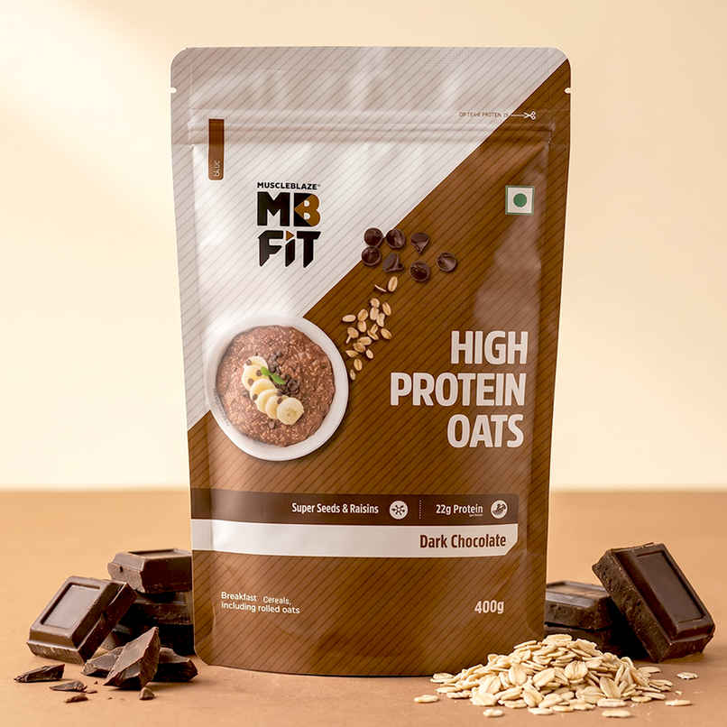 MuscleBlaze Fit High Protein Oats (Dark Chocolate, 400g) | 22g Protein MuscleBlaze Fit High Protein Oats (Dark Chocolate, 400g) | 22g Protein