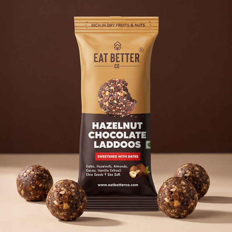 Eat Better Co Hazelnut & Chocolate Laddoos | No Added Sugar | High Protein, Truly Natural Eat Better Co Hazelnut & Chocolate Laddoos | No Added Sugar | High Protein, Truly Natural