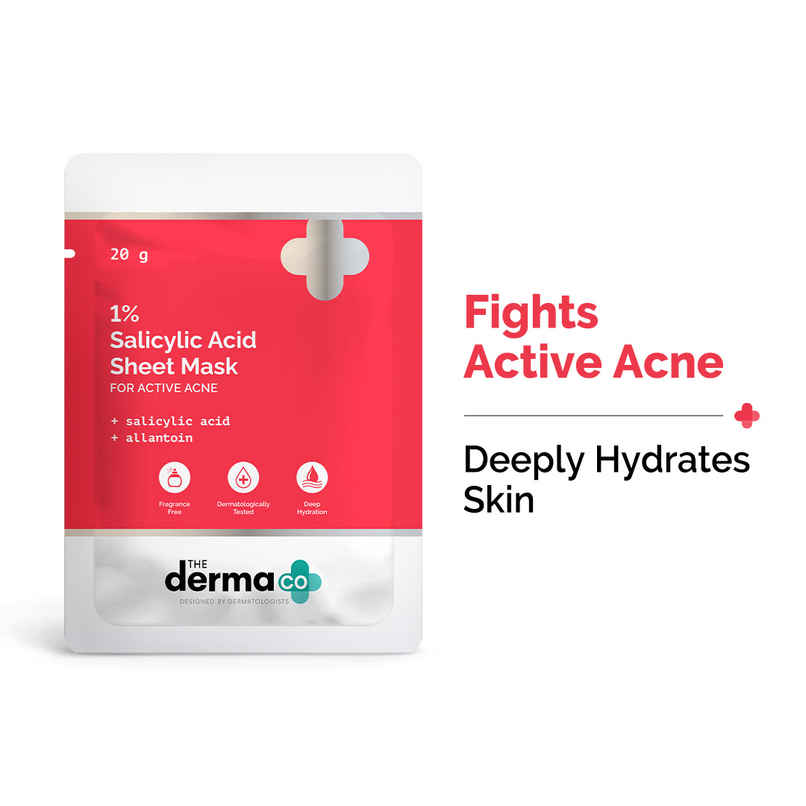 The Derma Co. 1% Salicylic Acid Acne Control Sheet Mask for Clear Skin The Derma Co. 1% Salicylic Acid Acne Control Sheet Mask for Clear Skin