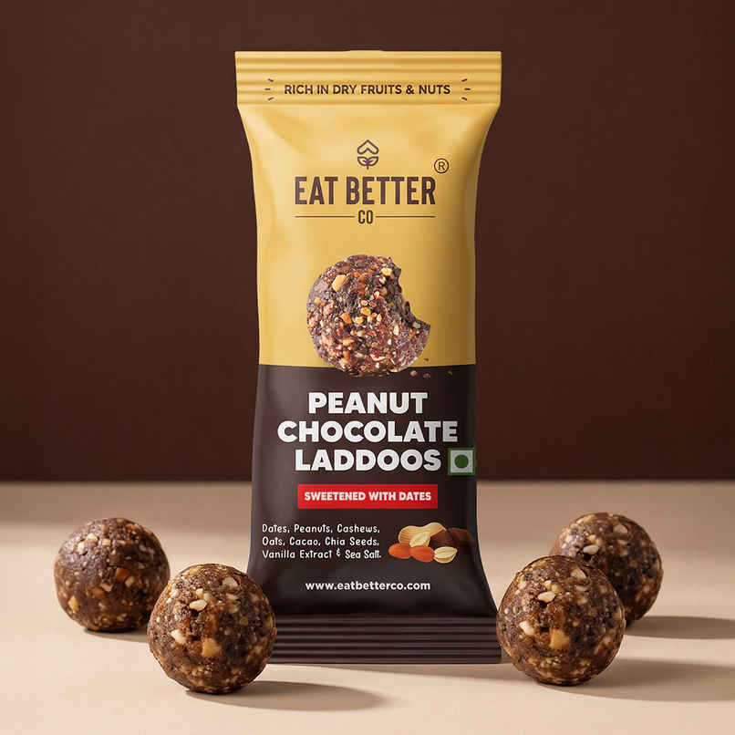 Eat Better Co Peanut & Chocolate Laddoos | No Added Sugar | High Protein, Truly Natural Eat Better Co Peanut & Chocolate Laddoos | No Added Sugar | High Protein, Truly Natural