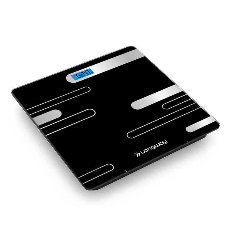 Longway Weight Machine for Home | Digital Bathroom Scale for Human Body Weight Measurement | Black