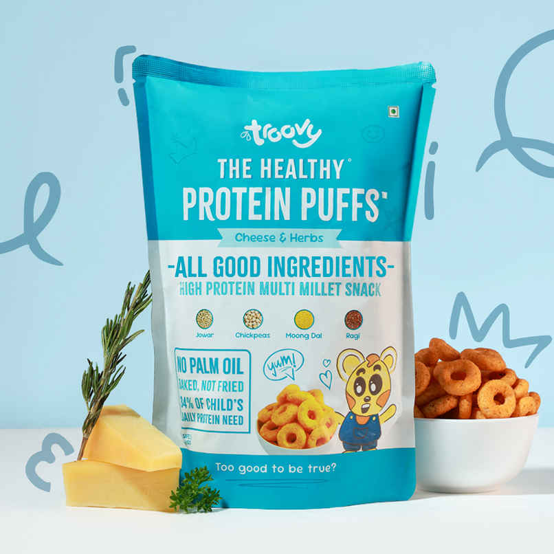 Troovy High Protein Cheese & Herbs Puffs | No palm Oil, No Chemicals Troovy High Protein Cheese & Herbs Puffs | No palm Oil, No Chemicals
