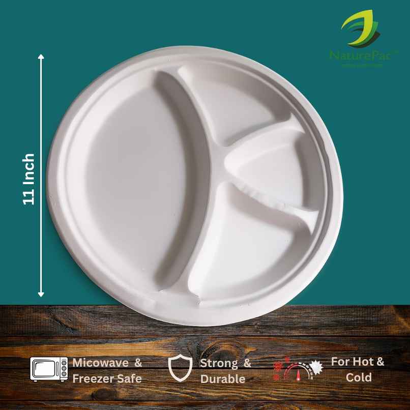 Round Plate | 4 Compartment | 11 inch | Naturepac