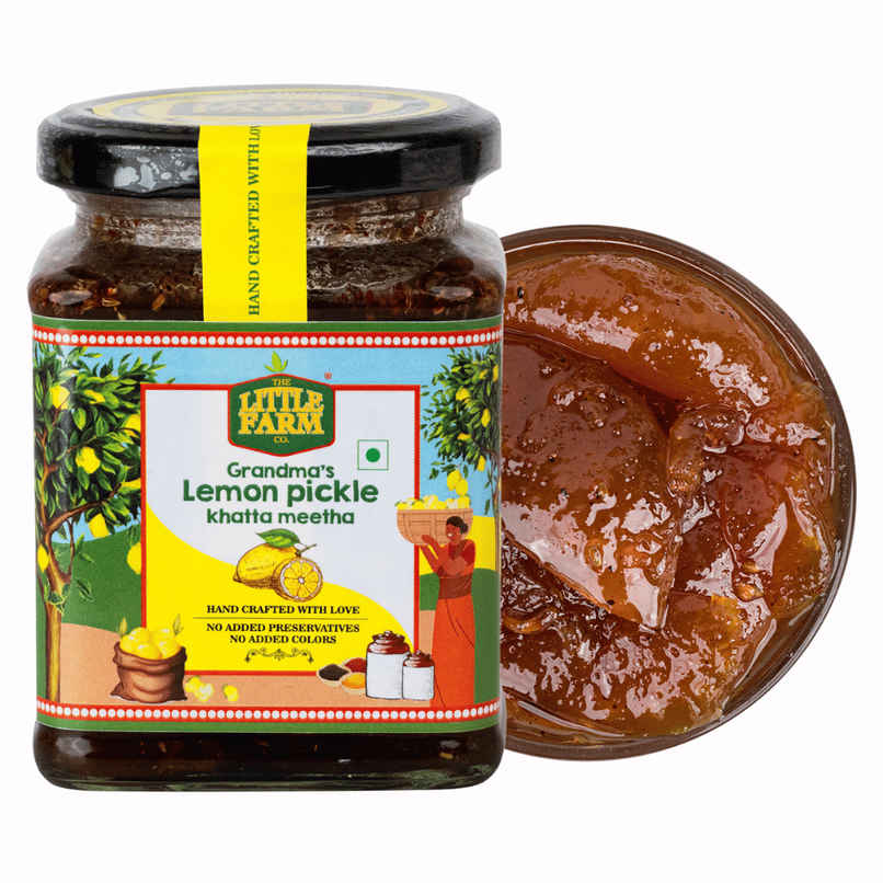 The Little Farm Co. Lemon Khatta Meetha Pickle | Achaar | oil free The Little Farm Co. Lemon Khatta Meetha Pickle | Achaar | oil free
