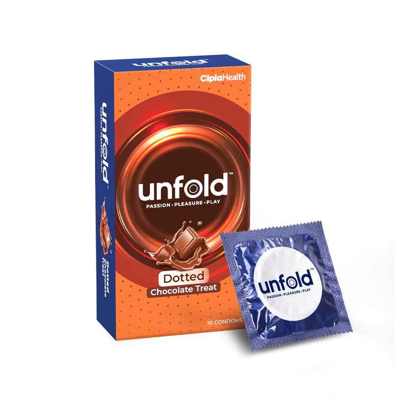 Unfold Cipla Health Unfold Chocolate Dotted Condoms