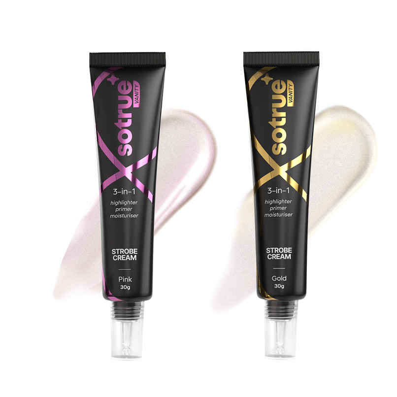 Sotrue Strobe Cream Combo | Gold and Pink - 30 g Each | Primer + Highlighter + Moisturizer