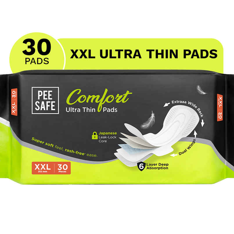 Pee Safe Ultra Thin Rash Free Sanitary Pads 30 XXL