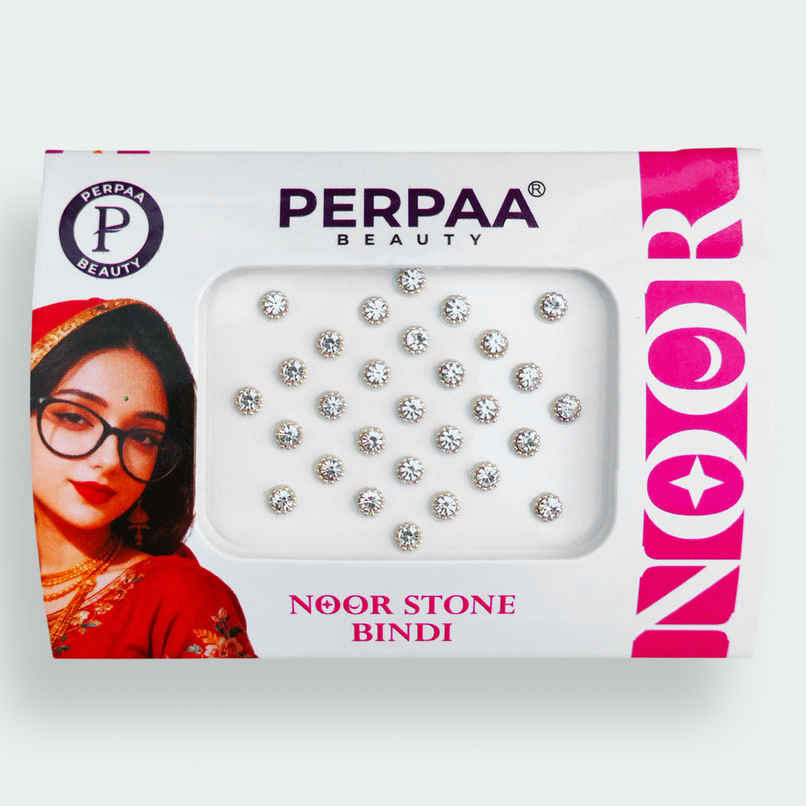 PERPAA Stone Bindi For Women | Silver | 1 Flap