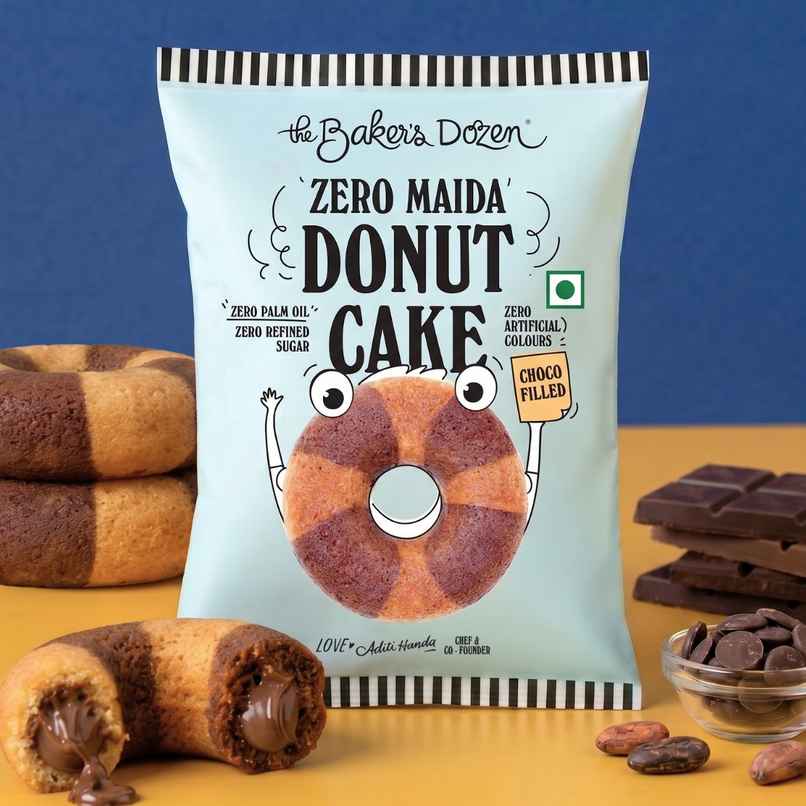 The Baker's Dozen Zero Maida Donut Cake | Choco Filled | Small Cake | Tiffin Cake | Eggless | Veg The Baker's Dozen Zero Maida Donut Cake | Choco Filled | Small Cake | Tiffin Cake | Eggless | Veg