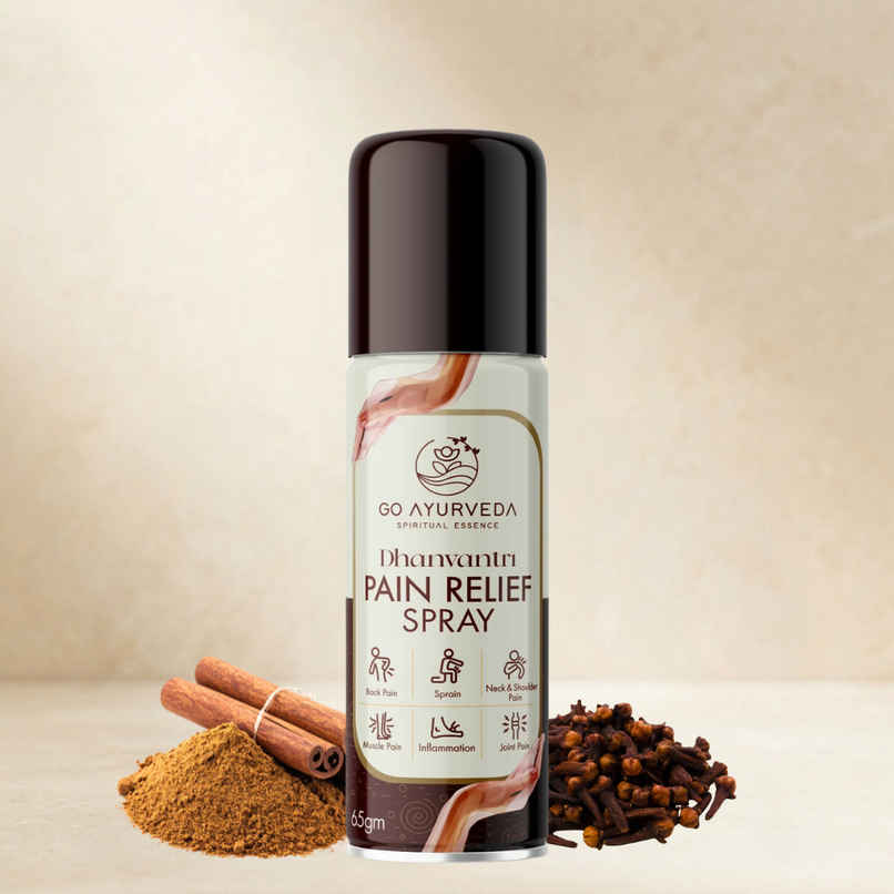 Go Ayurveda Dhanvantri Pain Relief Spray For Joint, Muscle & Back Pain|With Clove & Cinnamon Go Ayurveda Dhanvantri Pain Relief Spray For Joint, Muscle & Back Pain|With Clove & Cinnamon