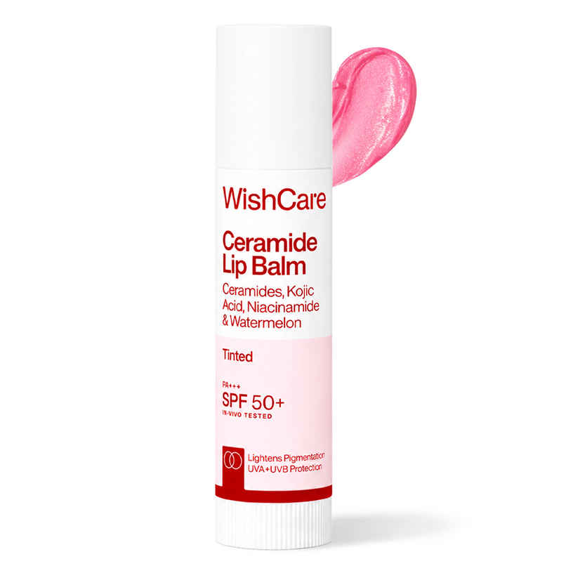 WishCare Tinted Ceramide Lip Balm SPF 50 PA+++ | Niacinamide & Kojic Acid | Protects & Moisturizes WishCare Tinted Ceramide Lip Balm SPF 50 PA+++ | Niacinamide & Kojic Acid | Protects & Moisturizes