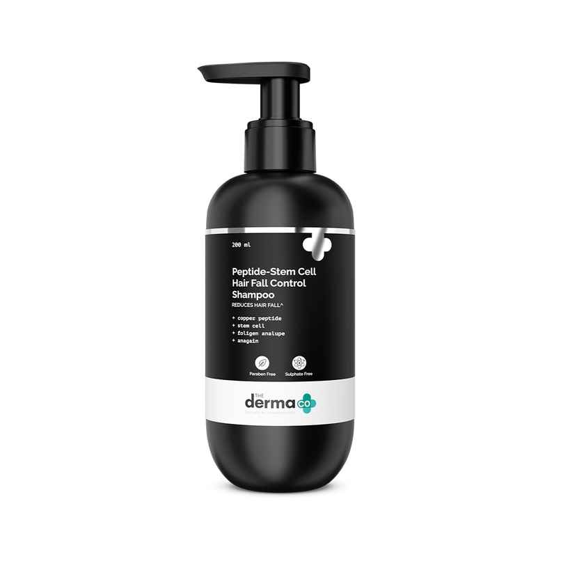 The Derma Co Peptide- Stem Cell Hair Fall Control Shampoo Reduces Hair Fall & Improves Scalp Health The Derma Co Peptide- Stem Cell Hair Fall Control Shampoo Reduces Hair Fall & Improves Scalp Health
