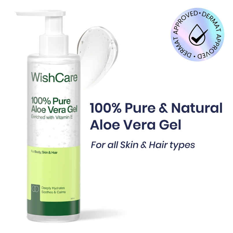 WishCare Pure & Natural Aloe Vera Gel for Skin, Face and Hair | For Hydrating and Moisturizing Skin