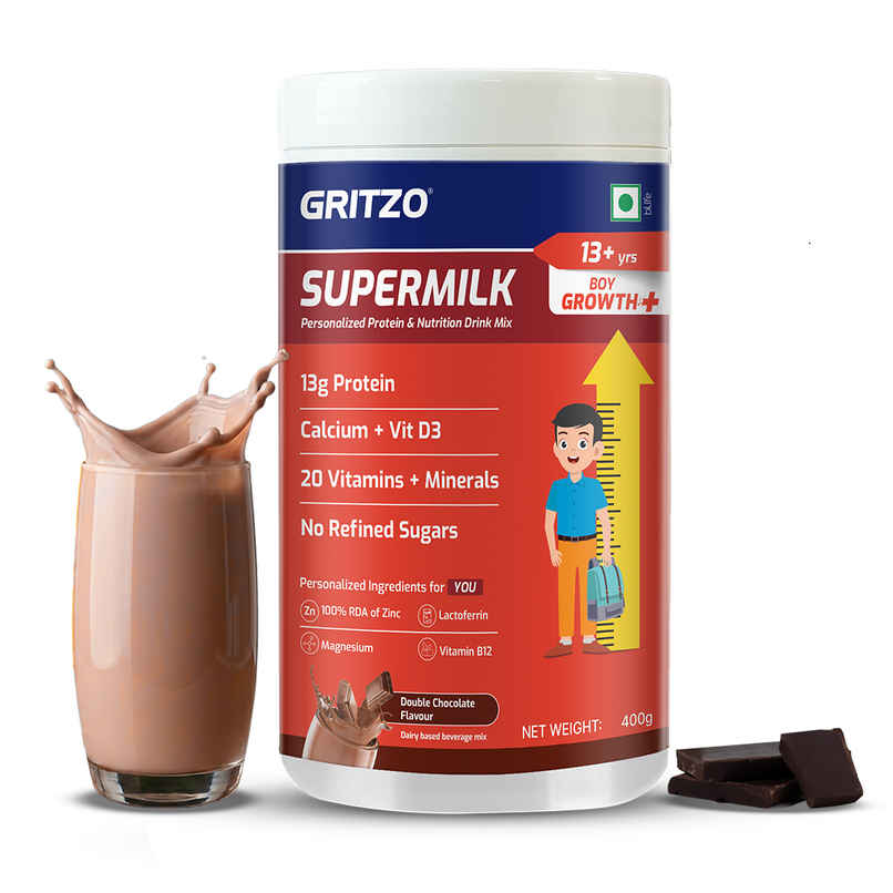 Gritzo Supermilk Growth+ (Formerly Height+) (13+ Years Boys) | Double Chocolate