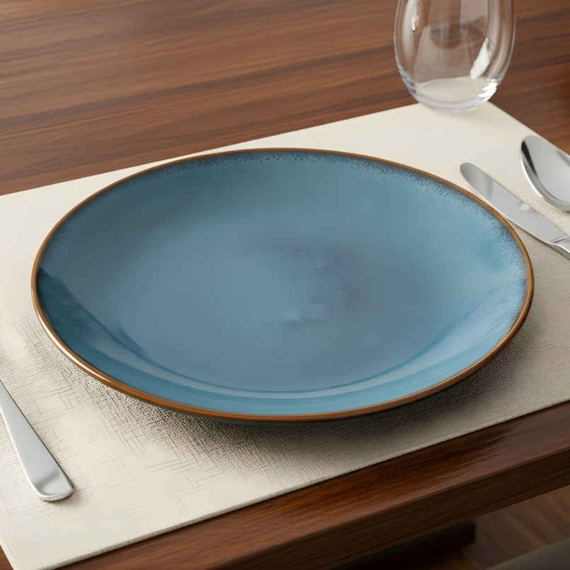 Femora Handcrafted Stoneware Reactive Glaze Ceramic Dinner Plate | 10.5 inch