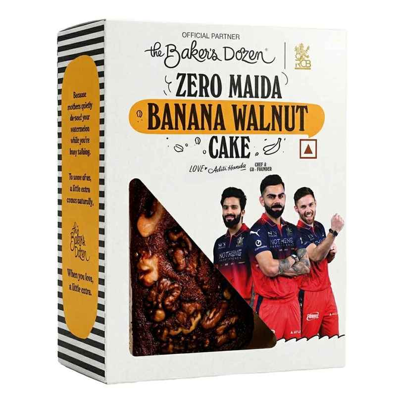 The Baker's Dozen Zero Maida Banana Walnut Cake | Banana Cake | Fruit Cake | Loaded with Walnuts