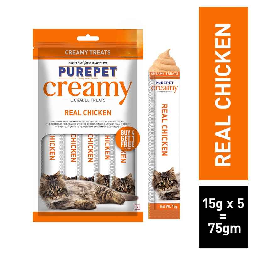 Purepet Real Chicken Creamy Lickable Cat Treats Purepet Real Chicken Creamy Lickable Cat Treats