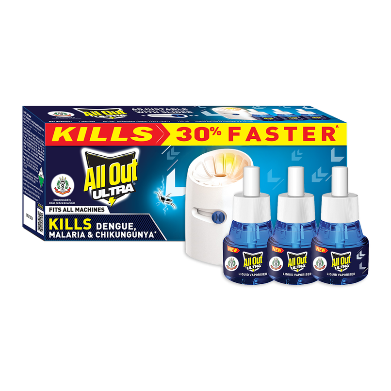 All Out Ultra | 1 Machine + 3 Refills | Liquid Vaporizer Mosquito Repellent