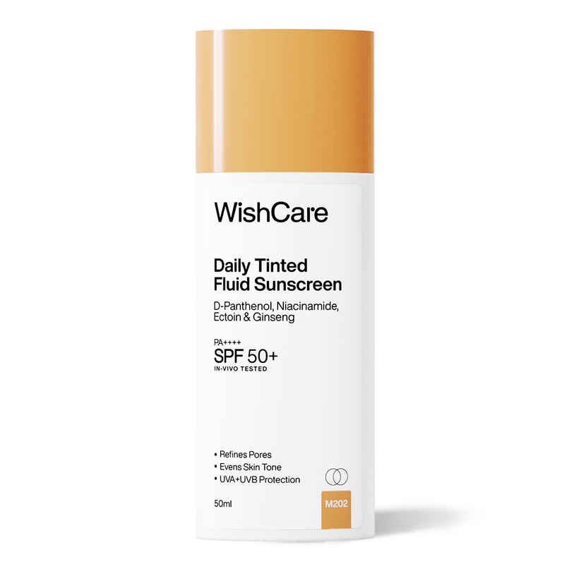 WishCare Daily Tinted Fluid Sunscreen SPF50PA++++ | M202 | All Skin Type | InVivo Tested