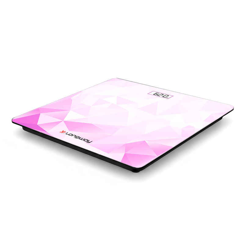 Longway Weight Machine for Home | Digital Bathroom Scale for Human Body Weight Measurement | Pink