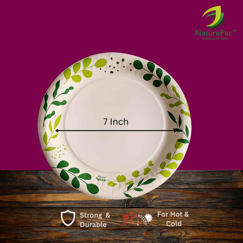 Printed Paper Plate | 7 inch | Assorted | Naturepac