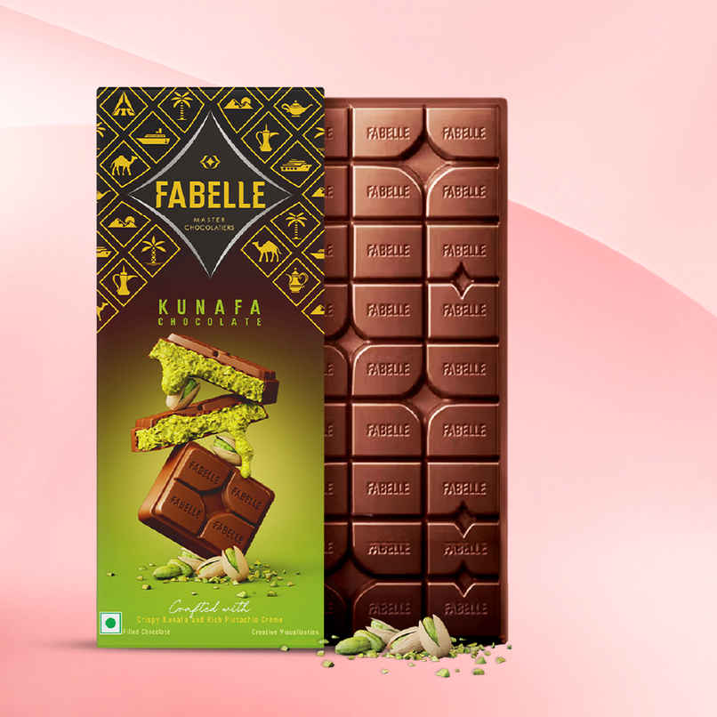 Fabelle Kunafa Milk Chocolate Crispy Kunafa and Rich Pistachio Creme Fabelle Kunafa Milk Chocolate Crispy Kunafa and Rich Pistachio Creme