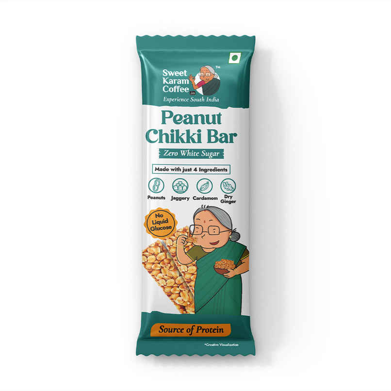 Sweet Karam Coffee Peanut Chikki Bar | No White Sugar