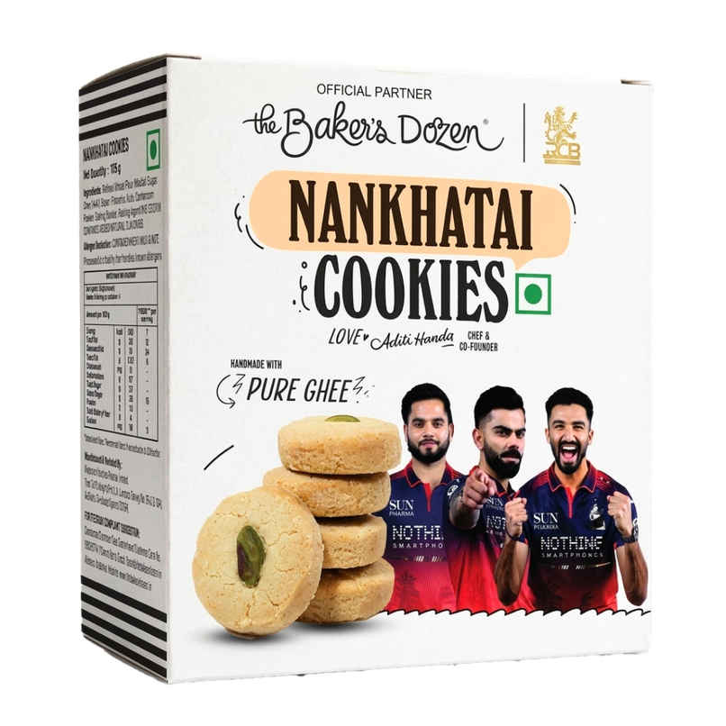 The Baker's Dozen Nankhatai Cookies | Handmade Cookies Made with Pure Ghee | Adorned with Pistachios The Baker's Dozen Nankhatai Cookies | Handmade Cookies Made with Pure Ghee | Adorned with Pistachios