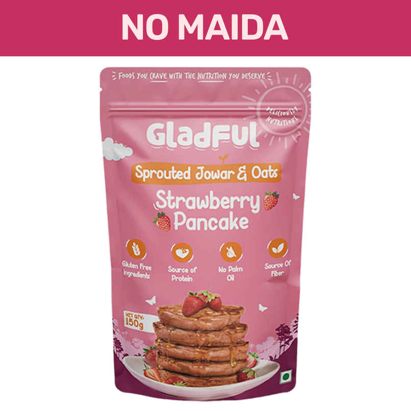 Gladful Strawberry Pancake Jowar and Oats Mix Gladful Strawberry Pancake Jowar and Oats Mix