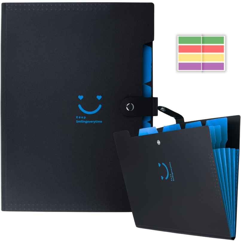 SPS 5 Pocket Expanding File Folder | Smile Design | Blue | Document Organizer | School & Office Papers SPS 5 Pocket Expanding File Folder | Smile Design | Blue | Document Organizer | School & Office Papers