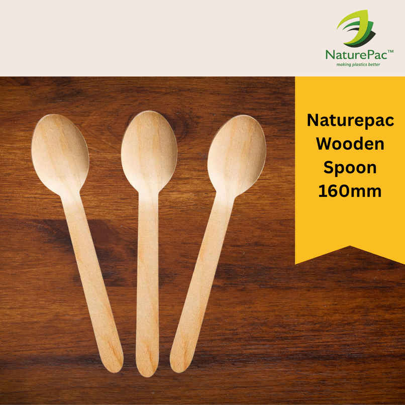 Naturepac Wooden Spoon 160mm 25 Pcs Naturepac Wooden Spoon 160mm 25 Pcs