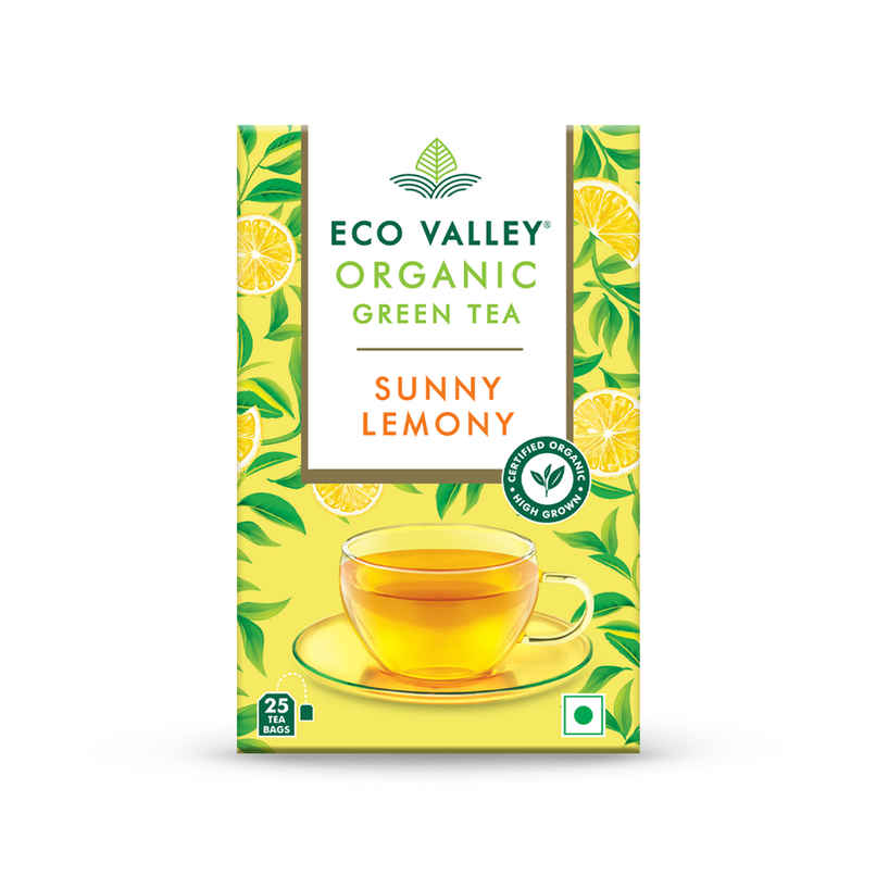 Eco Valley Organic Green Tea- Sunny Lemony| Boost Energy, Helps Burn Body Fat| Zero Calories Eco Valley Organic Green Tea- Sunny Lemony| Boost Energy, Helps Burn Body Fat| Zero Calories