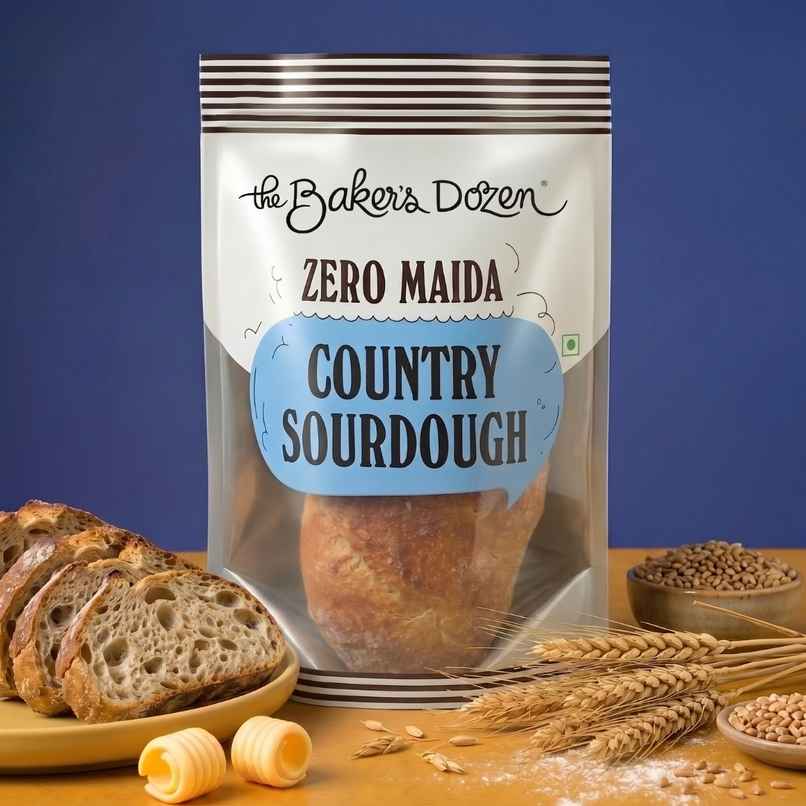 The Baker's Dozen Zero Maida Country Sourdough | Whole Wheat Bread | Artisan Loaf | Clean Label